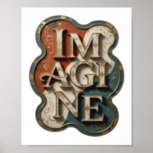 Poster Conception de déclaration Gold IMAGINE Statement