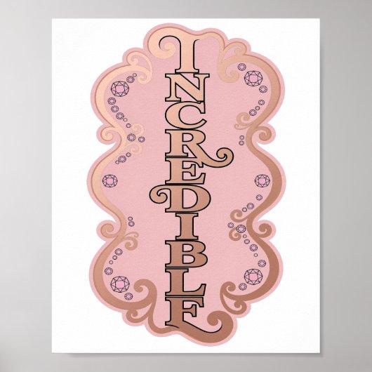 Poster Conception de déclaration INCROYABLE en or (Devant)