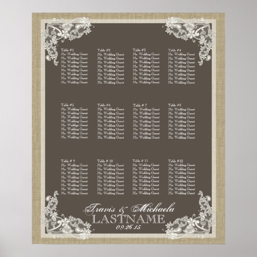 Poster Conception de dentelle de style vintage (Devant)