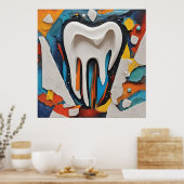 Poster Conception de dents multicolores (Cuisine)