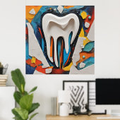 Poster Conception de dents multicolores (Bureau à domicile)