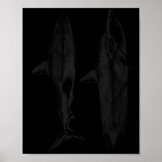 Poster Conception de dérive de planche de surf requin coo (Devant)