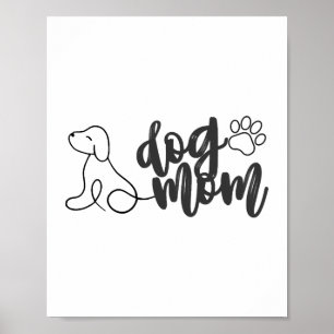 Poster Conception de dessin au trait de maman de chien Am