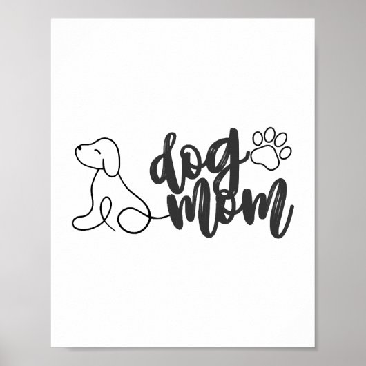 Poster Conception de dessin au trait de maman de chien Am (Devant)