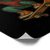 Poster Conception de dinosaure Tricératops de skateboard  (Coin)