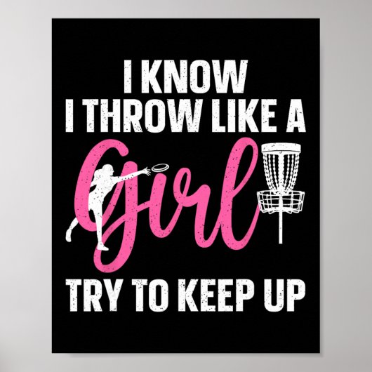 Poster Conception de disc golf drôle pour fille femme ama (Devant)