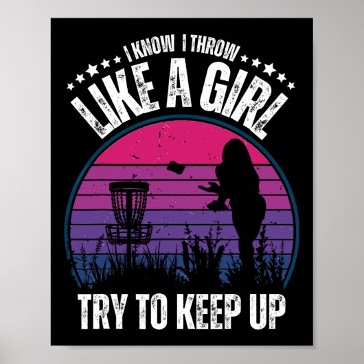Poster Conception de disque de golf rétro pour femmes Fil (Devant)