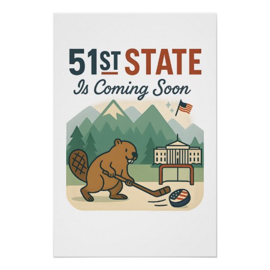 Poster Conception de drapeau États-Unis Canada Hockey cas (Devant)