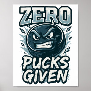 Poster Conception de fan de sport d'humour de hockey Zero