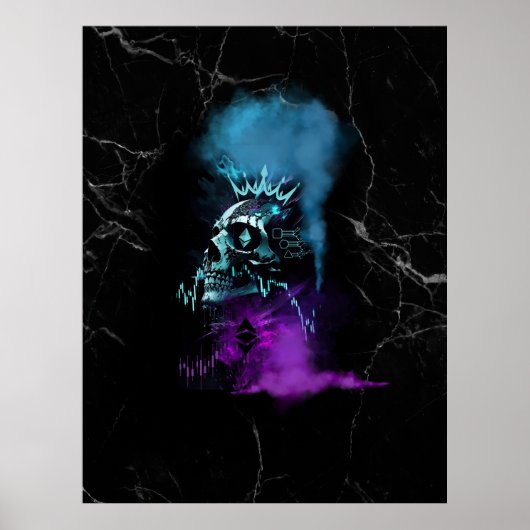 Poster Conception de fantaisie | Cryptomonnaie | Marbre E (Devant)