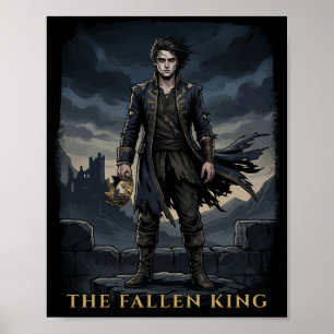 Poster Conception de fantasy sombre gothique du roi déchu