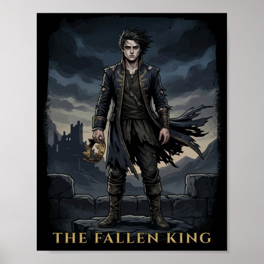 Poster Conception de fantasy sombre gothique du roi déchu (Devant)
