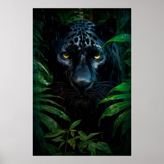 Poster Conception de faune de jungle de panthère noire my (Devant)