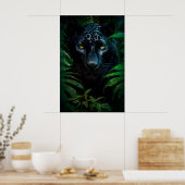 Poster Conception de faune de jungle de panthère noire my (Cuisine)