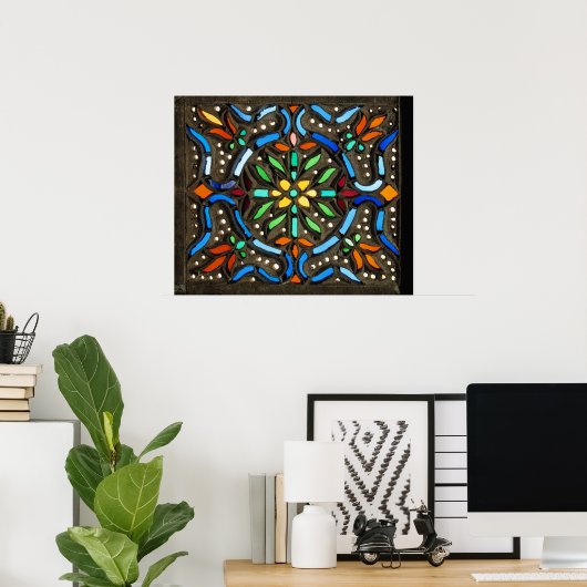 Poster Conception de fenêtres colorées (Bureau à domicile)