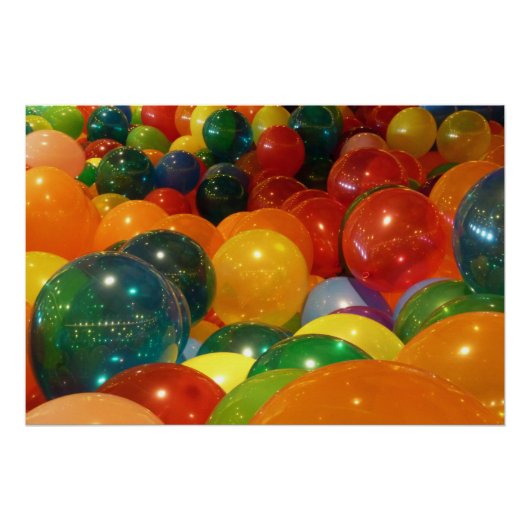 Poster Conception de fête de ballons colorés (Devant)