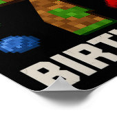 Poster Conception de fête pour enfants de 7 ans pixelisée (Coin)