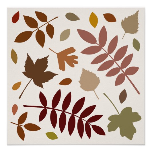 Poster Conception de feuilles mortes couleurs d'automne s (Devant)