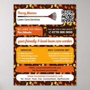 Poster Conception de feuilles rustiques, Services de soin