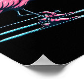 Poster Conception de flamant rose de ski mignon sports d' (Coin)