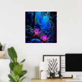 Poster Conception de Fleur de Jungle Lumineuse Mystique (Bureau à domicile)