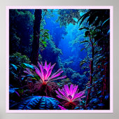 Poster Conception de Fleur de Jungle Lumineuse Mystique (Devant)