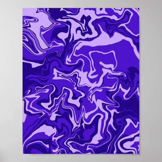 Poster Conception de fluide abstrait dans des tons violet (Devant)