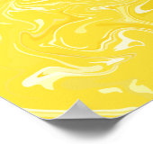 Poster Conception de fluide jaune abstrait (Coin)