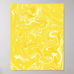 Poster Conception de fluide jaune abstrait