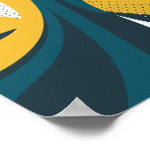 Poster Conception de flux incurvée Abstraite (Coin)