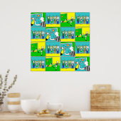 Poster Conception de football avec des joueurs et des fan (Cuisine)