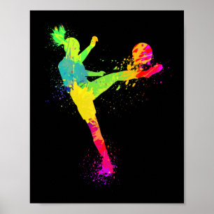 Poster Conception de football cool pour femme fille joueu