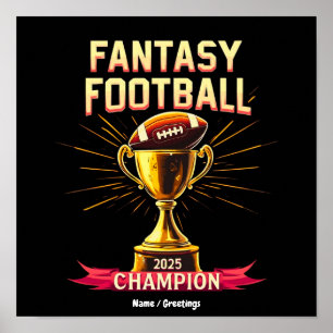 Poster Conception de football de champion drôle de footba