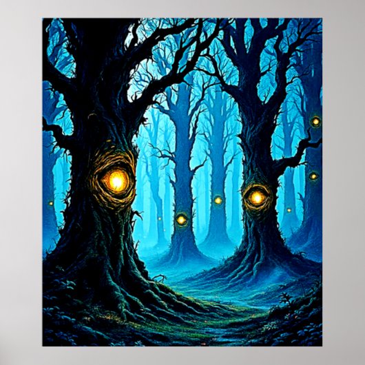 Poster Conception de forêt de fantaisie sombre de l'œil (Devant)