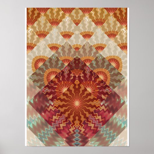 Poster Conception de fractale de rayons de soleil (Devant)