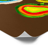 Poster Conception de fruit d'aquarelle pomme funky (Coin)