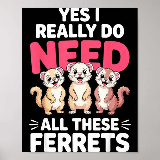 Poster Conception de furet mignon pour hommes femmes enfa (Devant)