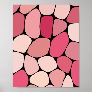 Poster Conception de galets organiques dans les tons rose