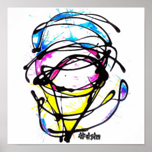 Poster Conception de gâteau d'impression de toile