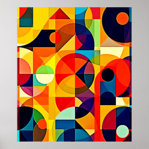 Poster Conception de géométrie de couleur Bauhaus