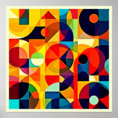 Poster Conception de géométrie de couleur Bauhaus (Devant)