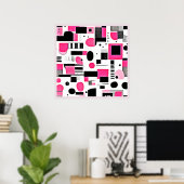 Poster Conception de géométrie rose Art Pop (Bureau à domicile)