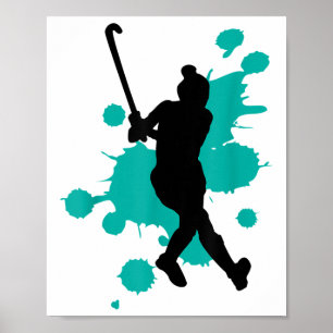 Poster Conception de giclée de couleur de joueur de hocke