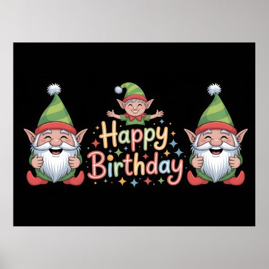 Poster Conception de Gnome et d'Elf pour Joyeux Anniversa (Devant)