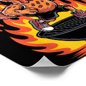 Poster Conception de grillade de basket-ball drôle de pou (Coin)
