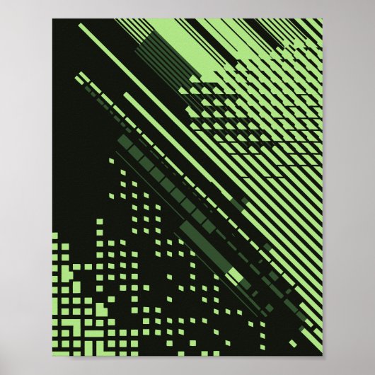 Poster Conception de grille de carrés et de lignes diagon (Devant)