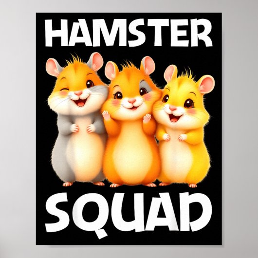 Poster Conception de hamster mignon pour hommes femmes en (Devant)