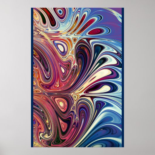 Poster Conception de jaillissement abstrait (Devant)