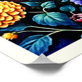 Poster Conception de jardin de fleurs abstraites joyeuses (Coin)