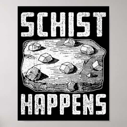 Poster Conception de jeu de mots de science de la roche p (Devant)